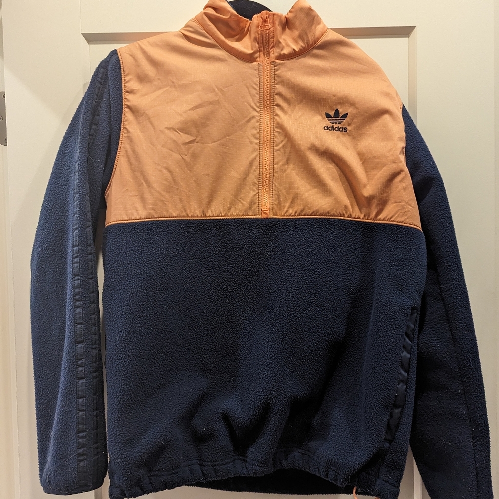 Adidas Coral and Navy fleece jumper